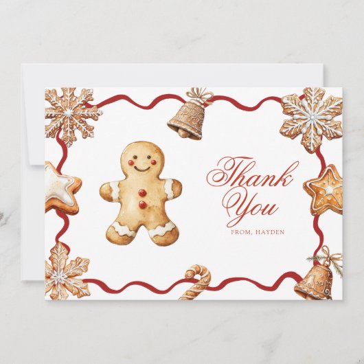 Gingerbread Man | Christmas Baby Shower  Dankeskarte (Vorderseite)