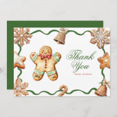 Gingerbread Man | Christmas Baby Shower Dankeskarte (Vorne/Hinten)