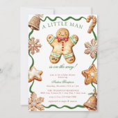 Gingerbread Man | Christmas Baby Shower   Einladung (Vorderseite)
