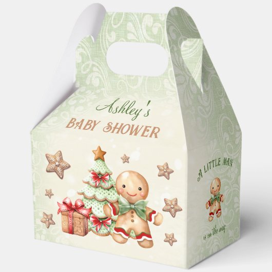 Gingerbread Man Christmas Boy Baby Dusche groß Geschenkschachtel (Vorderseite)
