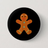 Gingerbread Man Christmas Cookie Baking Button (Vorderseite)
