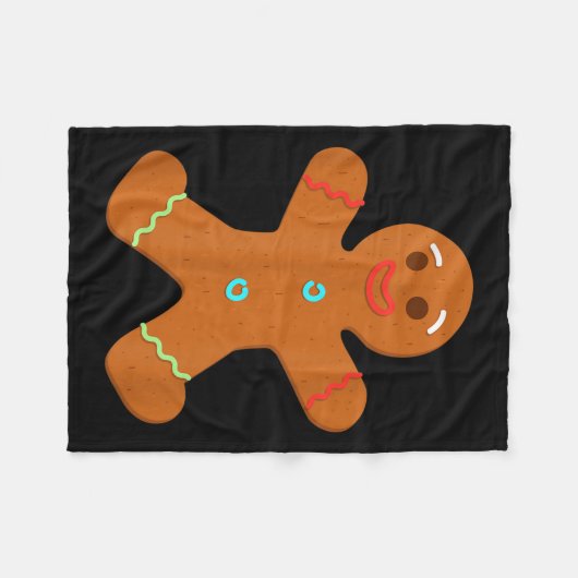 Gingerbread Man Christmas Cookie Baking Fleecedecke (Vorderseite (Horizontal))