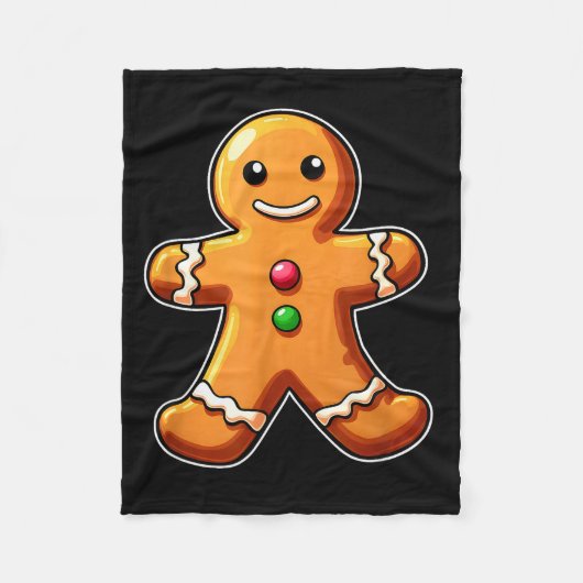 Gingerbread Man Christmas Cookie Baking Holiday Te Fleecedecke (Vorderseite)