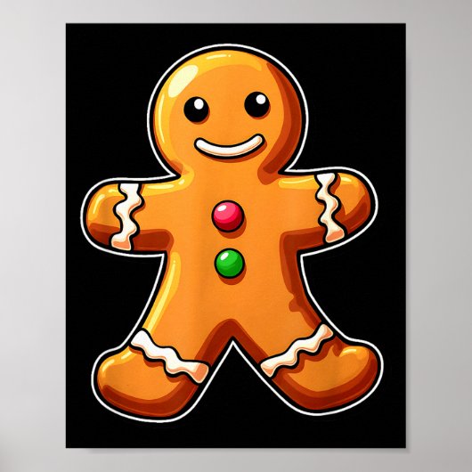 Gingerbread Man Christmas Cookie Baking Holiday Te Poster (Vorne)