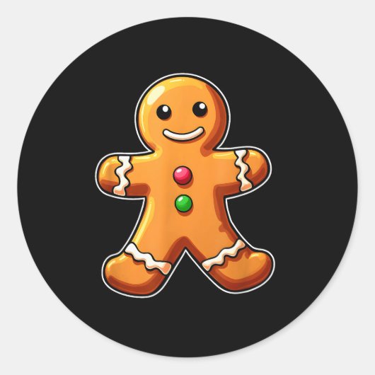 Gingerbread Man Christmas Cookie Baking Holiday Te Runder Aufkleber (Vorderseite)