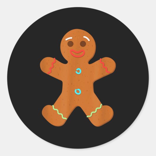 Gingerbread Man Christmas Cookie Baking Runder Aufkleber (Vorderseite)
