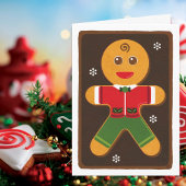 Gingerbread Man Christmas Cookie Blank Karte