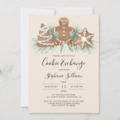 Gingerbread Man Christmas Cookie Exchange Party Einladung (Vorderseite)