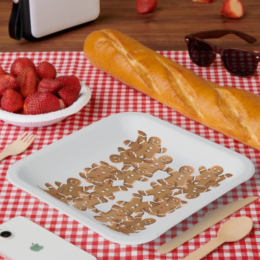 Gingerbread Man Christmas Cookie Holiday Baking Pappteller (Picknick)