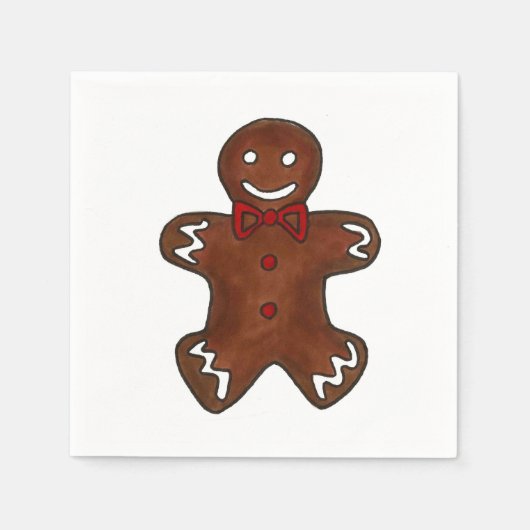 Gingerbread Man Christmas Cookie Napkins Serviette (Vorderseite)
