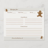 Gingerbread Man Christmas Cookie Rezept Karte (Vorderseite)