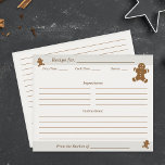 Gingerbread Man Christmas Cookie Rezept Karte<br><div class="desc">Eine Rezept-Karte in Weihnachten und Brauntönen mit Gingerbread Man: perfekt,  um Ihre Lieblingsrezepte mit Freunden und Familie zu teilen. Sie können es auch bei einem Brautparty benutzen!</div>