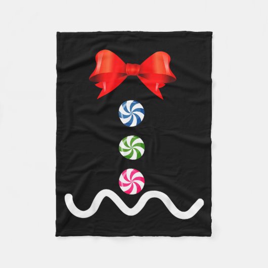 Gingerbread Man Christmas Costume Cookie Baking Fleecedecke (Vorderseite)