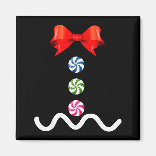 Gingerbread Man Christmas Costume Cookie Baking Magnet (Vorne)