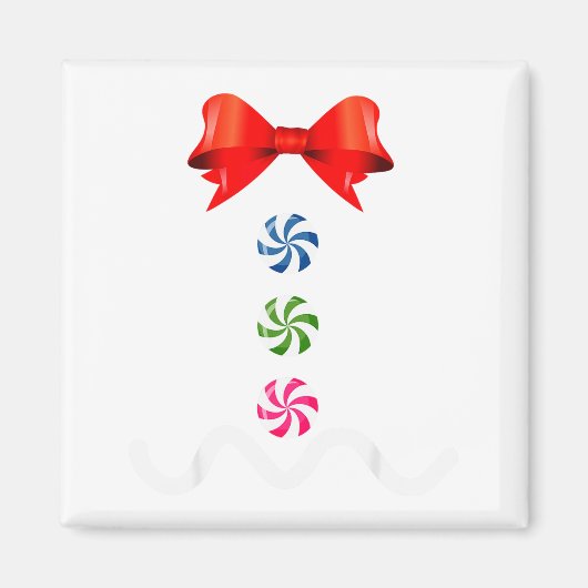 Gingerbread Man Christmas Costume Cookie Baking  Magnet (Vorne)