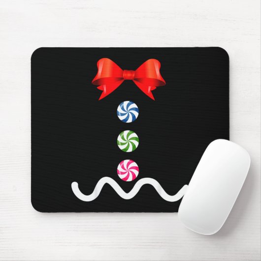 Gingerbread Man Christmas Costume Cookie Baking  Mousepad (Mit Mouse)