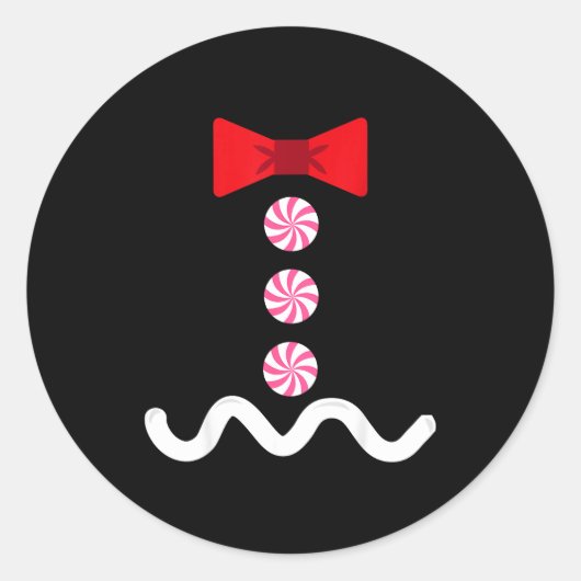 Gingerbread Man Christmas Costume Cookie Baking Runder Aufkleber (Vorderseite)