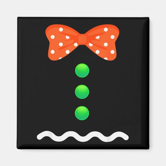 Gingerbread Man Christmas Costume For Kids & A Magnet (Vorne)