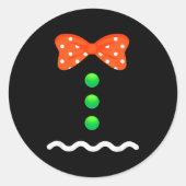 Gingerbread Man Christmas Costume For Kids & A Runder Aufkleber (Vorderseite)