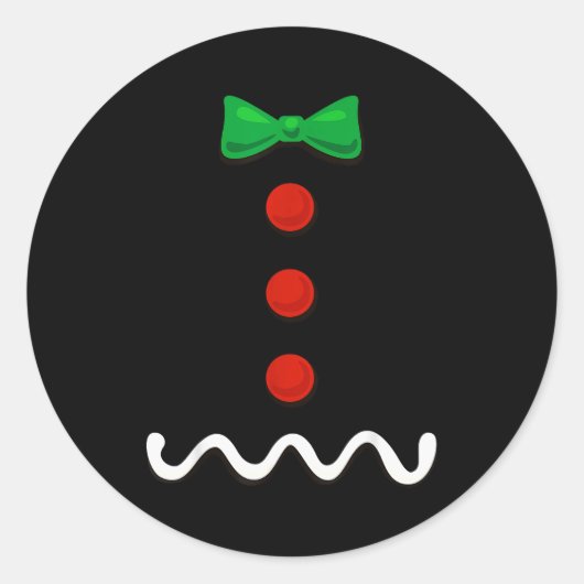 Gingerbread Man Christmas Costume Runder Aufkleber (Vorderseite)