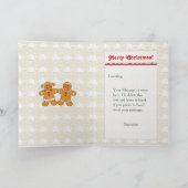 Gingerbread Man Christmas Foto Gruß Feiertagskarte (Innenseite)