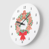 Gingerbread Man Christmas Große Wanduhr (Winkel)