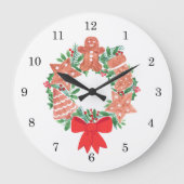 Gingerbread Man Christmas Große Wanduhr (Vorderseite)