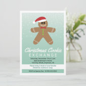 Gingerbread Man Christmas Holiday Cookie Exchange Einladung (Stehend Vorderseite)
