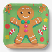 Gingerbread Man Christmas Holiday Paper Plate Pappteller (Vorderseite)