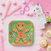 Gingerbread Man Christmas Holiday Paper Plate Pappteller (Party)