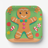 Gingerbread Man Christmas Holiday Paper Plate Pappteller (Vorderseite)