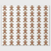 Gingerbread Man Christmas Holiday Wrap Geschenkpapier (Flach)