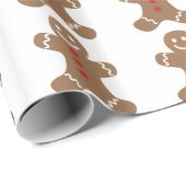 Gingerbread Man Christmas Holiday Wrap Geschenkpapier (Rolleneckpunkt)