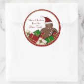 Gingerbread Man Christmas Labels Runder Aufkleber (Tasche)