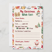 Gingerbread Man Christmas Letter to Santa  Einladung (Vorderseite)