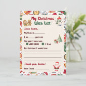 Gingerbread Man Christmas Letter to Santa  Einladung (Stehend Vorderseite)