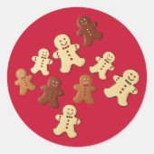 Gingerbread Man Christmas Red Runder Aufkleber (Vorderseite)