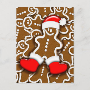 Gingerbread Man Christmas Santa Claus Feiertagspostkarte