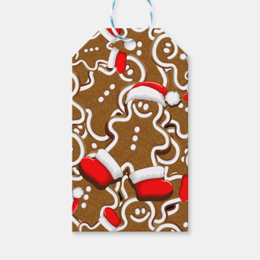 Gingerbread Man Christmas Santa Claus Geschenkanhänger (Vorderseite)