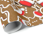 Gingerbread Man Christmas Santa Claus Geschenkpapier (Rolleneckpunkt)