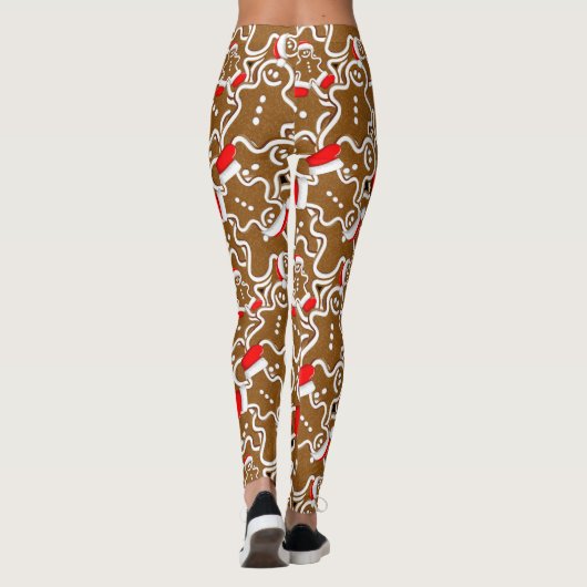 Gingerbread Man Christmas Santa Claus Leggings (Rückseite)
