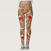 Gingerbread Man Christmas Santa Claus Leggings (Vorderseite)