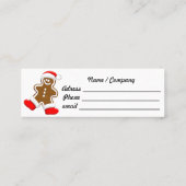 Gingerbread Man Christmas Santa Claus Mini Visitenkarte (Rückseite)
