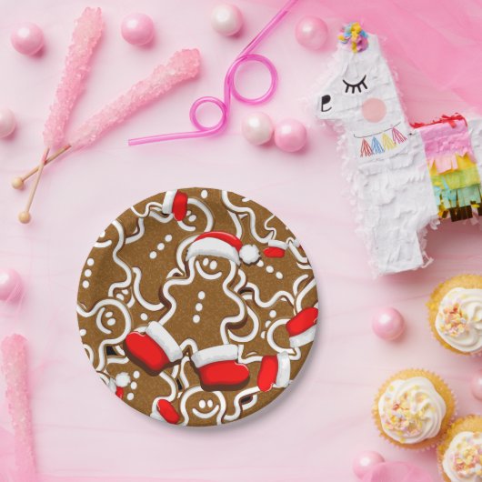 Gingerbread Man Christmas Santa Claus Pappteller (Party)