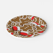 Gingerbread Man Christmas Santa Claus Pappteller (Schrägansicht)