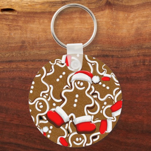 Gingerbread Man Christmas Santa Claus Schlüsselanhänger (Vorderseite)