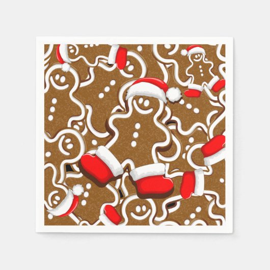 Gingerbread Man Christmas Santa Claus Serviette (Vorderseite)