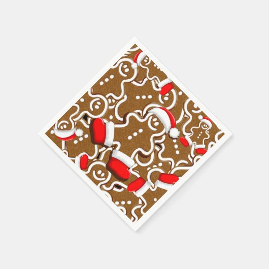Gingerbread Man Christmas Santa Claus Serviette (Ecke)
