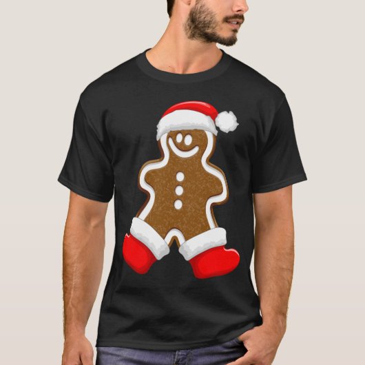 Gingerbread Man Christmas Santa Claus T-Shirt (Vorderseite)
