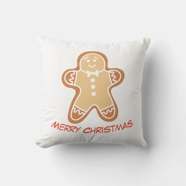 Gingerbread Man Christmas Throw Pillow Kissen (Vorderseite)